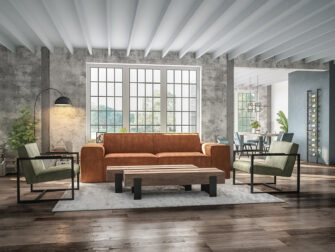 cognac bank recycled leer