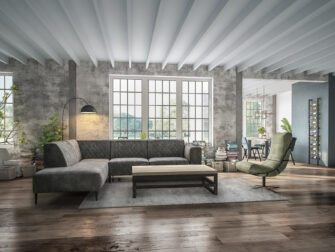 grijze eco lederen hoekbank