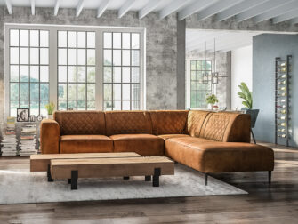 camel kleurige hoekbank