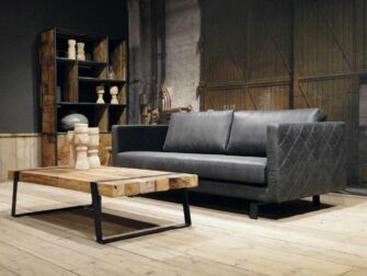 grijze 3 zits bank stof