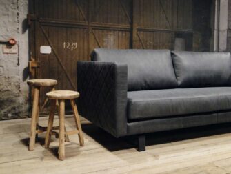 grijze 3 zits bank stof