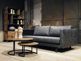 grijze 3 zits bank stof