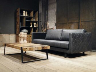 grijze 3 zits bank stof