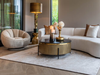 luxe ronde salontafel met marmer blad