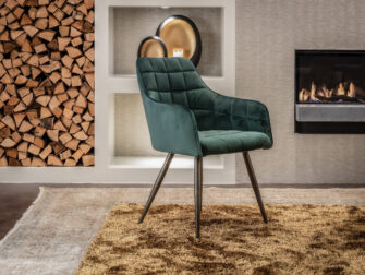 velours industriële eetkamerstoel