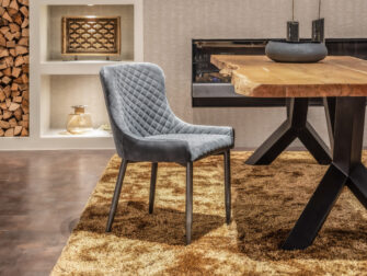 velours eetkamerstoel grijze kleur