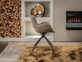 stoffen eetkamerstoel bruin