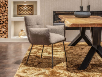 stoffen eetkamerstoel bruin