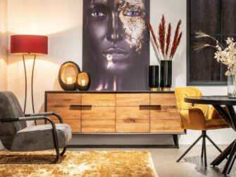 industrieel dressoir van eikenhout