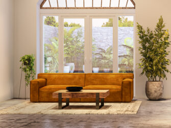 cognac leren bank whisper