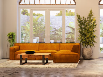 eco leren hoekbank cognac