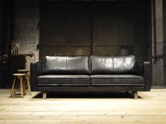 zwart leren bank