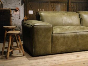 groene leren bank