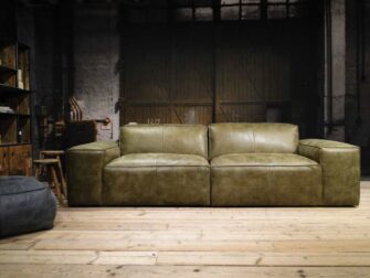 groene leren bank