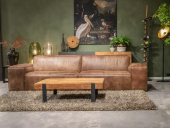 kleine hoekbank leer