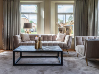 khaki velvet fauteuil en bank comfortabel