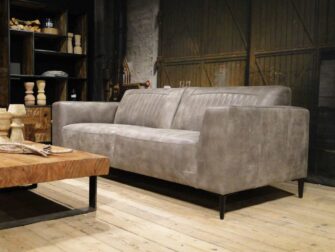 grijze leren 3 zits bank