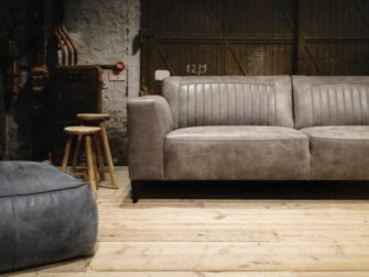 grijze leren 3 zits bank