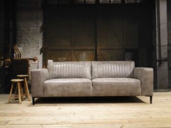 grijze leren 3 zits bank