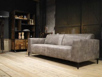 grijze leren 3 zits bank