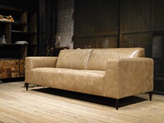 beige leren 3 zits bank