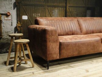 bruin leren 3 zits bank