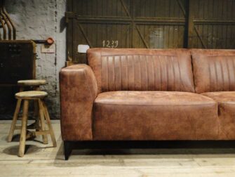 bruin leren 3 zits bank