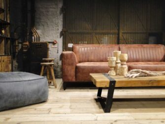 bruin leren 3 zits bank