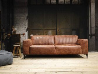 bruin leren 3 zits bank