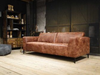 bruin leren 3 zits bank