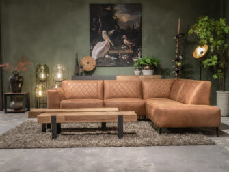 kleine hoekbank bruin