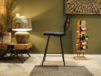 stoere leren barkruk