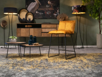 gouden velvet barkruk met greep