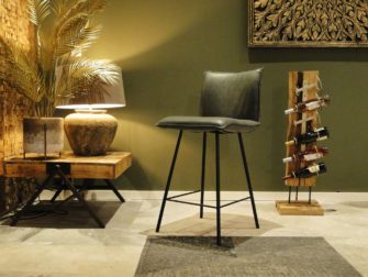 stoere leren barkruk