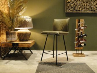 stoere leren barkruk