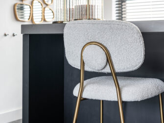 boucle stof barkrukken uit voorraad