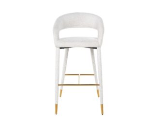 chique witte barkruk met gouden details