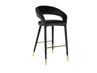 luxe zwarte stoffen barkrukken voorraad