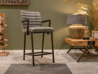 leren barkruk met armleuning