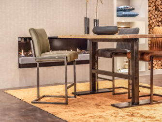 groene industrieel leren barkruk