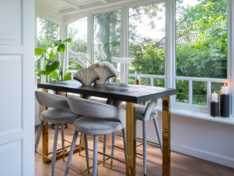 chique bartafel gouden metalen onderstel