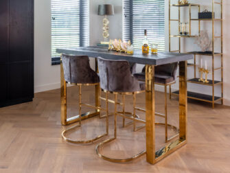 chique bartafel gouden metalen onderstel