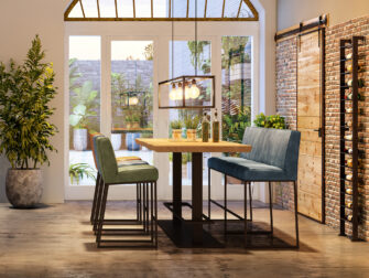 bartafel met stalen poot