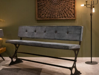 Bartafel bank Atessa 200cm - capiton - kenia leer denim - shopping merchant