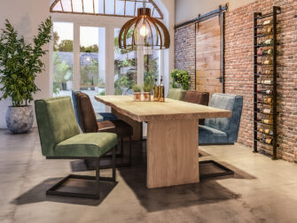 houten boomstamtafel van eiken