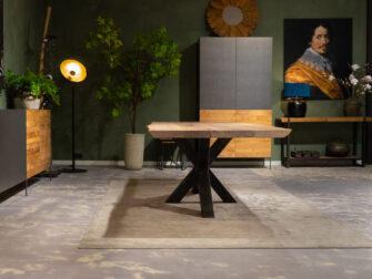 massief boomstamtafel