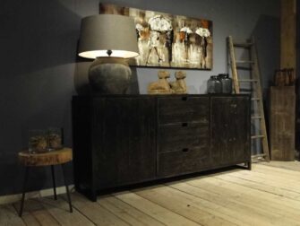 industrieel zwart dressoir
