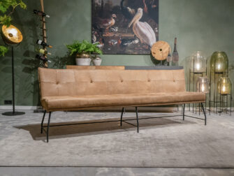 lederen eetkamerbank