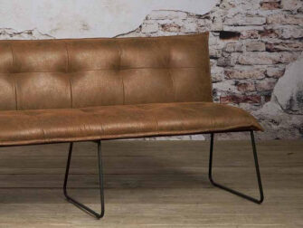 voordelige cognac lederen eetkamerbank