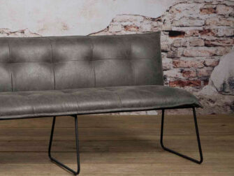 voordelige antraciet lederen eetkamerbank